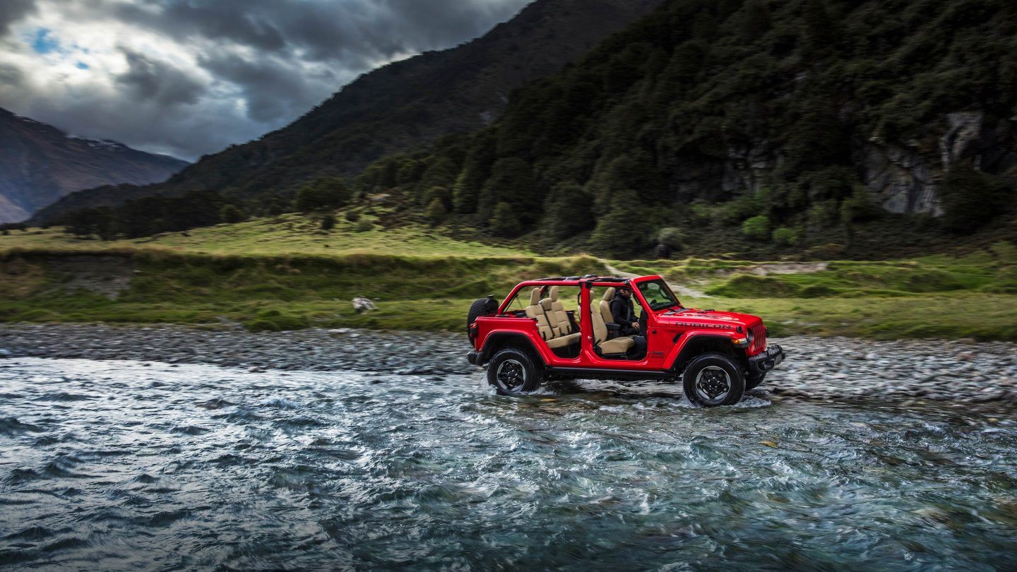 2018 Jeep Wrangler JL Unlimited Red Doors Off River Front Exterior